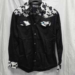 Black and White Western Blouse